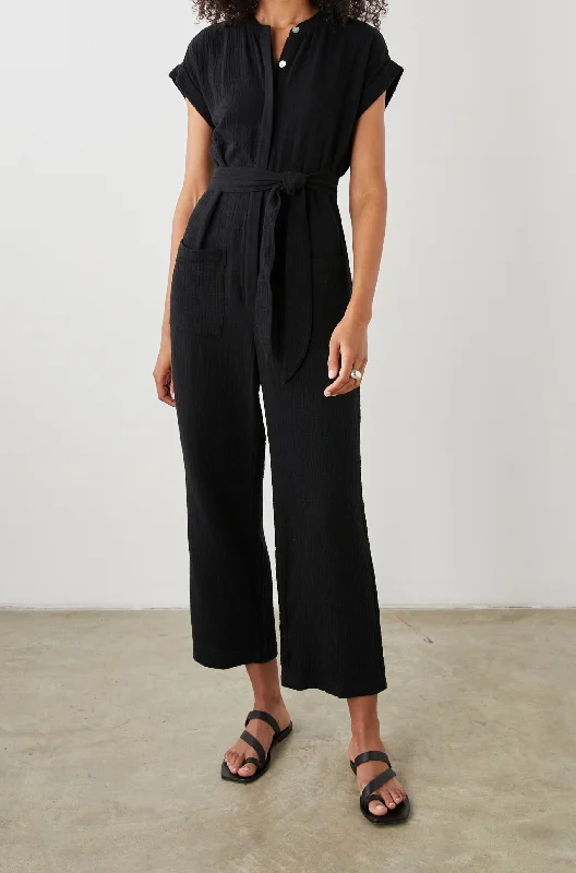 RAISA JUMPSUIT - BLACK Color block jumpsuit, Bold design, Trendy, Chic