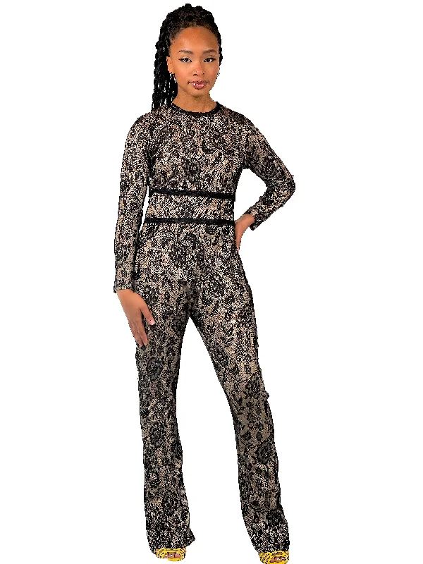 Sassyn Black Sexy Jumpsuit Printed jumpsuit, Bold pattern, Casual, Fashionable