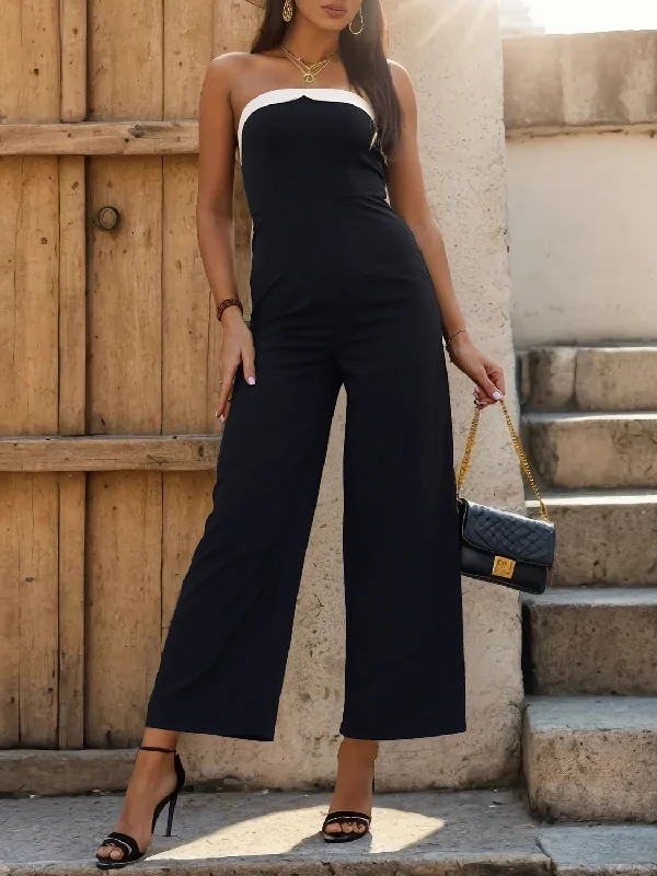 Tube Sleeveless Wide Leg Jumpsuit Sexy jumpsuit, Night out, Fashionable, Elegant