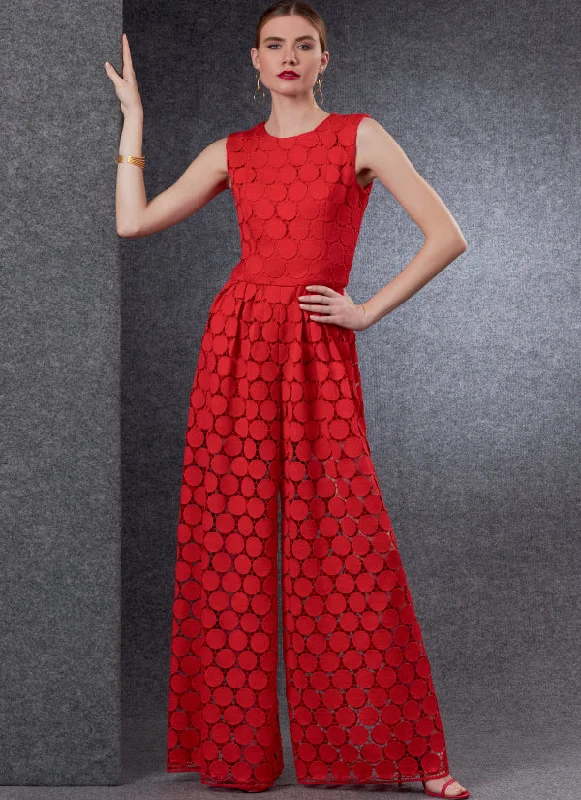 Vogue Jumpsuit V1806 Ruffle hem jumpsuit, Feminine, Trendy, Casual
