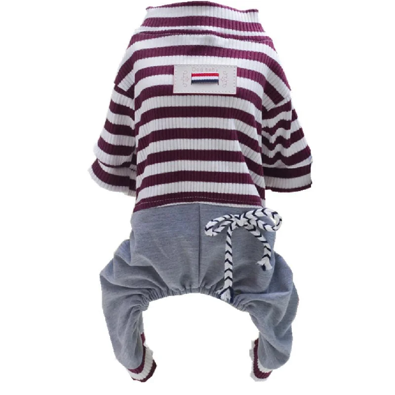Maxbell Maxbell Adorable Puppy Jumpsuit Teddy Pantsuit Dog Stripes Clothes 100% Cotton M Tailored jumpsuit, Professional, Sleek, Elegant Maxbell Maxbell Adorable Puppy Jumpsuit Teddy Pantsuit Dog Stripes Clothes 100% Cotton M Tailored jumpsuit, Professional, Sleek, Elegant