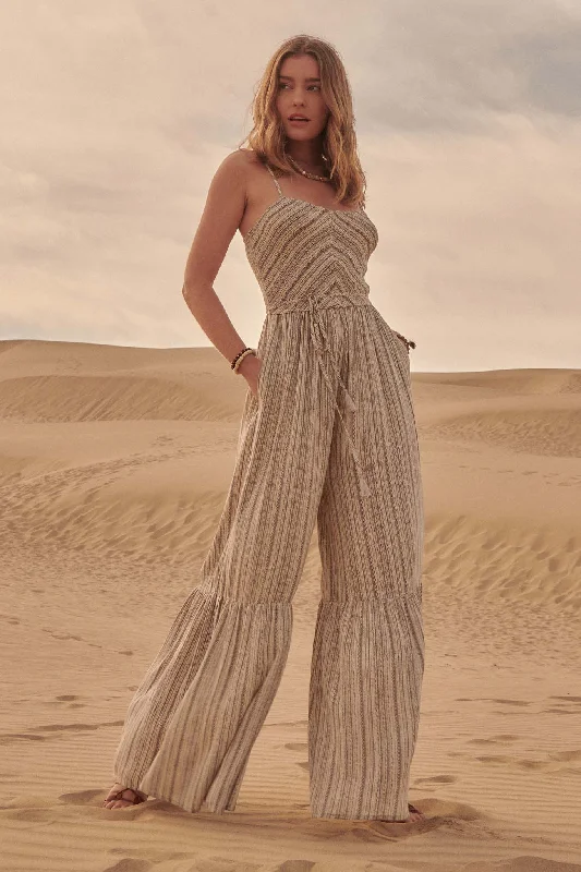 Beautiful Journey Striped Wide-Leg Cami Jumpsuit Jumpsuit with belt, Slim fit, Trendy, Comfortable Beautiful Journey Striped Wide-Leg Cami Jumpsuit Jumpsuit with belt, Slim fit, Trendy, Comfortable