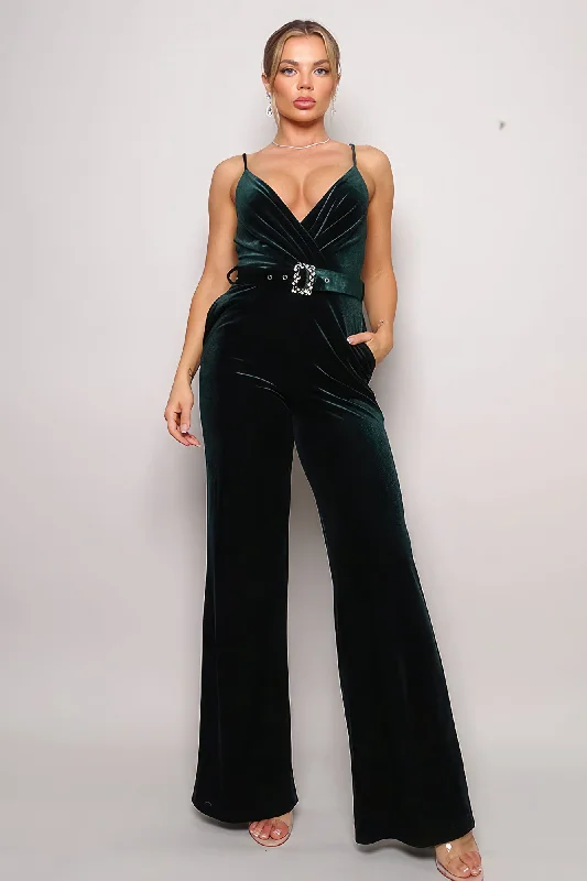 Samba Rhinestone Belt Velvet Jumpsuit Satin jumpsuit, Luxurious, Fashionable, Elegant Samba Rhinestone Belt Velvet Jumpsuit Satin jumpsuit, Luxurious, Fashionable, Elegant
