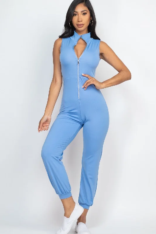 Zip Front Jumpsuit Wrap jumpsuit, Flattering fit, Stylish, Elegant