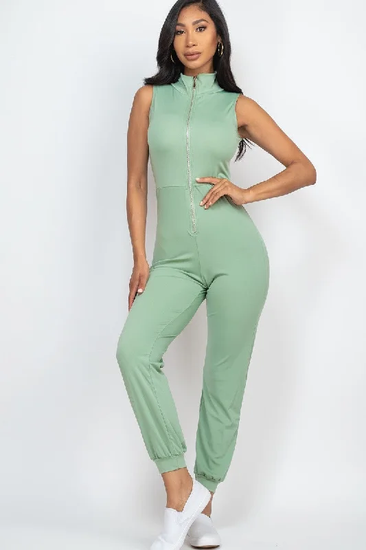 Zip Front Jumpsuit Boho chic jumpsuit, Relaxed fit, Comfortable, Stylish