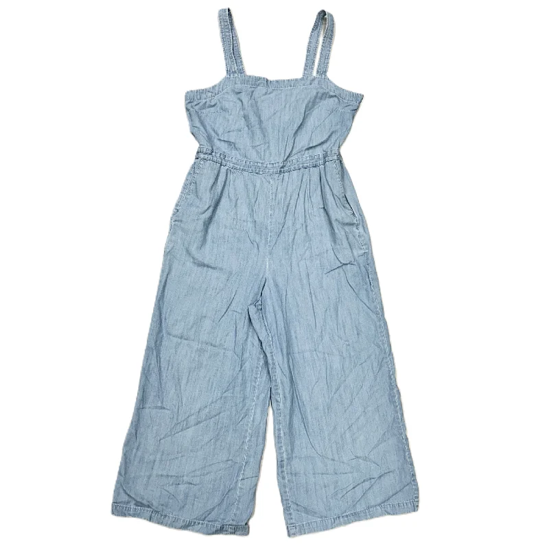 Jumpsuit By J. Crew In Blue Denim, Size: M Fit and flare jumpsuit, Elegant, Trendy, Feminine Jumpsuit By J. Crew In Blue Denim, Size: M Fit and flare jumpsuit, Elegant, Trendy, Feminine