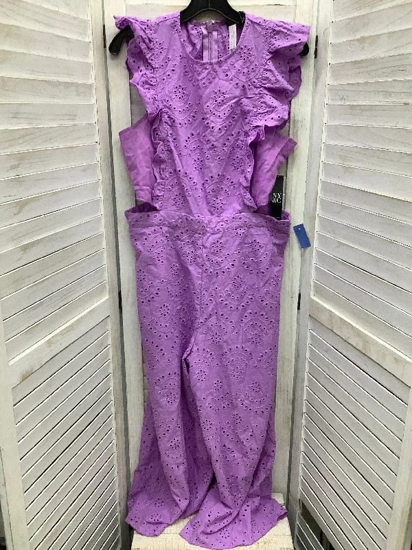 Jumpsuit By New York And Co In Purple, Size: L Sleeveless jumpsuit, Chic, Comfortable, Casual Jumpsuit By New York And Co In Purple, Size: L Sleeveless jumpsuit, Chic, Comfortable, Casual