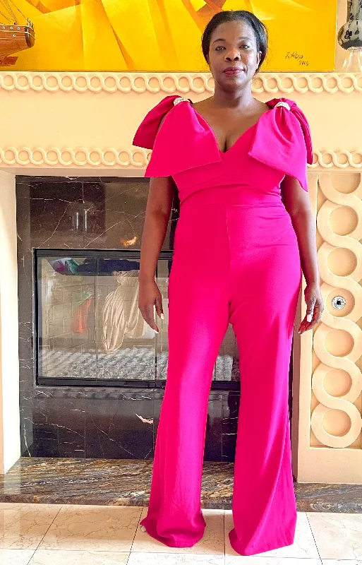 Magenta Plus Size Jumpsuit Summer boho jumpsuit, Relaxed fit, Comfortable, Stylish