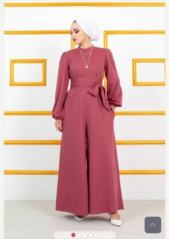 Moda Pery Turkish Women's Scuba Jumpsuit - 10765 Pink Lace jumpsuit, Elegant, Sheer fabric, Formal wear Moda Pery Turkish Women's Scuba Jumpsuit - 10765 Pink Lace jumpsuit, Elegant, Sheer fabric, Formal wear